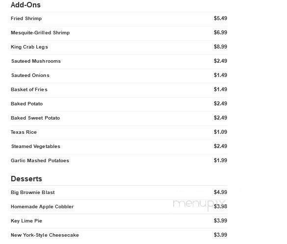 Lone Star Steakhouse - Brick, NJ menu_pic
