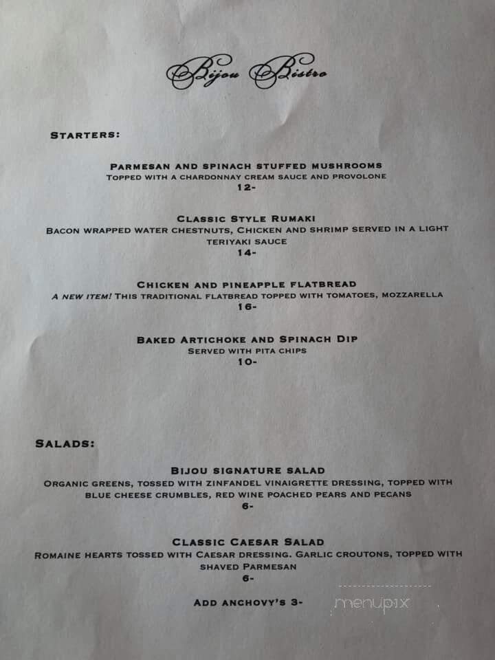Bijou Bistro - Eau Claire, WI menu_pic