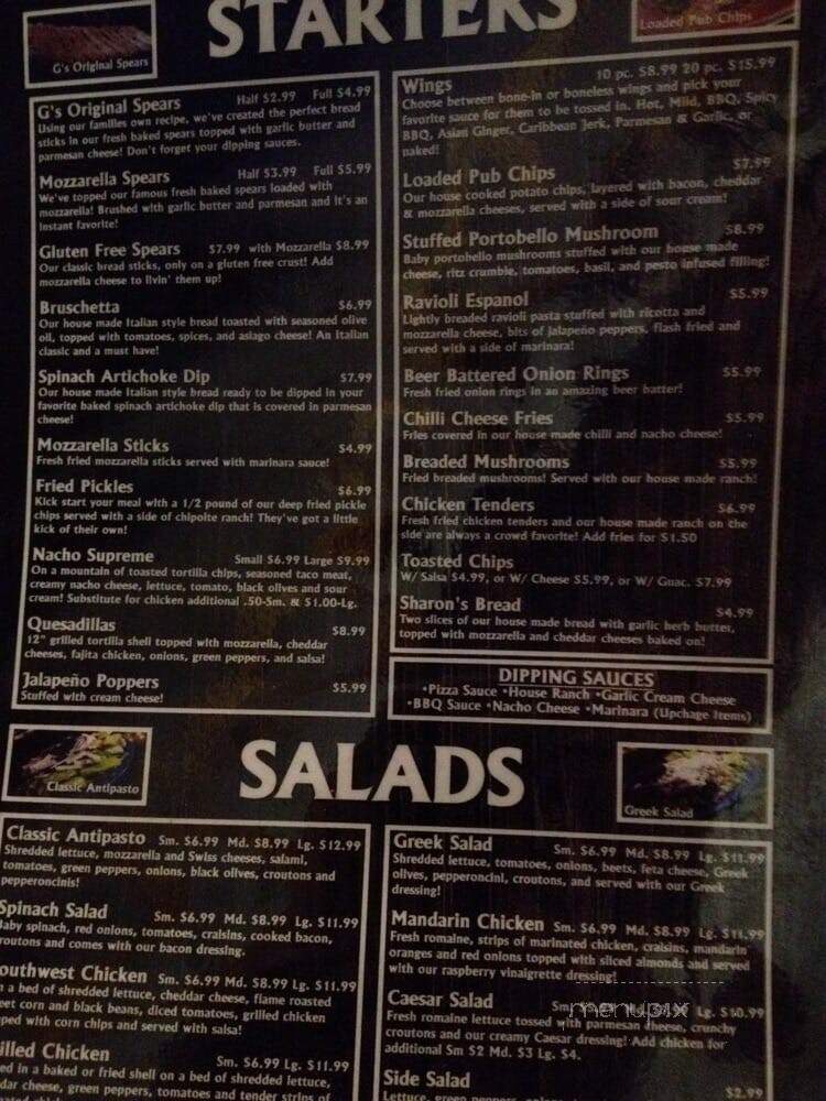 G's Pizzeria - Saginaw, MI menu_pic
