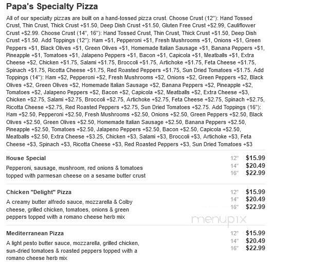 Papa Mineo's Pizza - Wayland, MI menu_pic