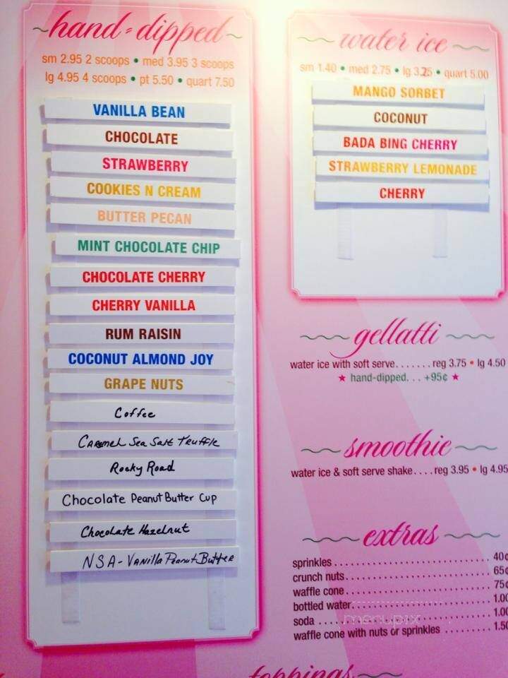 Vincent's Ice Cream Shop - Mount Holly, NJ menu_pic