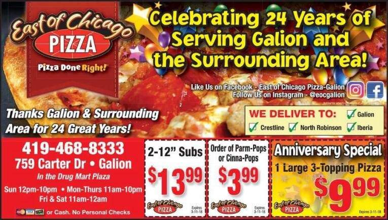 East Of Chicago - Galion, OH menu_pic