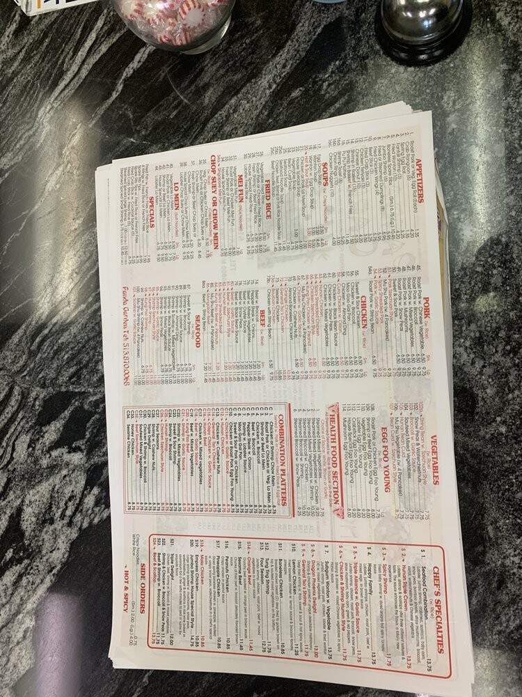 Panda Garden - Fairfield, OH menu_pic