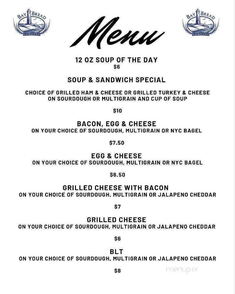 Bay Bread Co - Traverse City, MI menu_pic