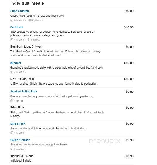 Golden Corral - Taylor, MI menu_pic