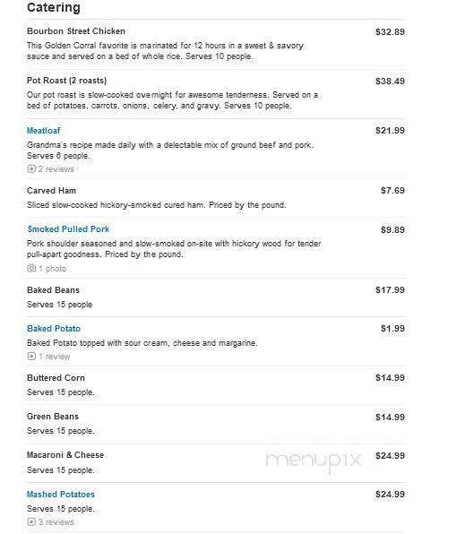 Golden Corral - Taylor, MI menu_pic