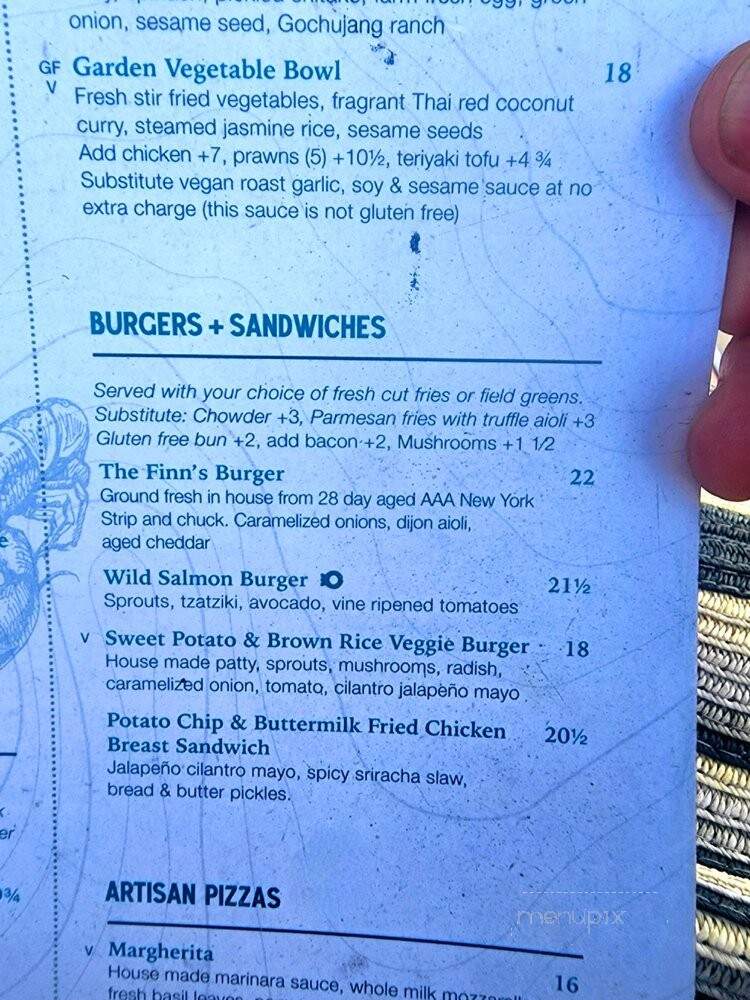 Finn's Seafood Chops Cocktails - Victoria, BC menu_pic