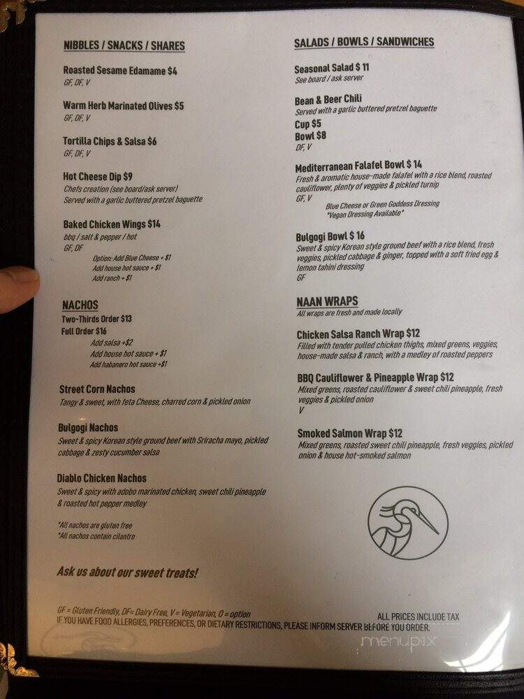 Land & Sea Brewing - Comox, BC menu_pic