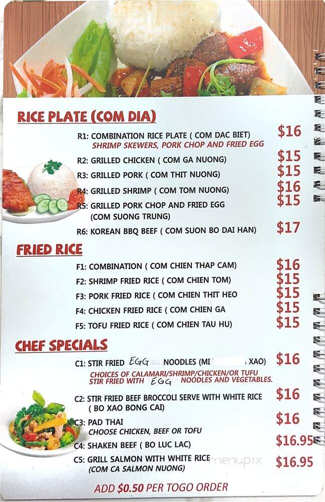 Ruby Pho and Deli - Vancouver, WA menu_pic