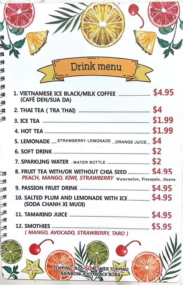 Ruby Pho and Deli - Vancouver, WA menu_pic