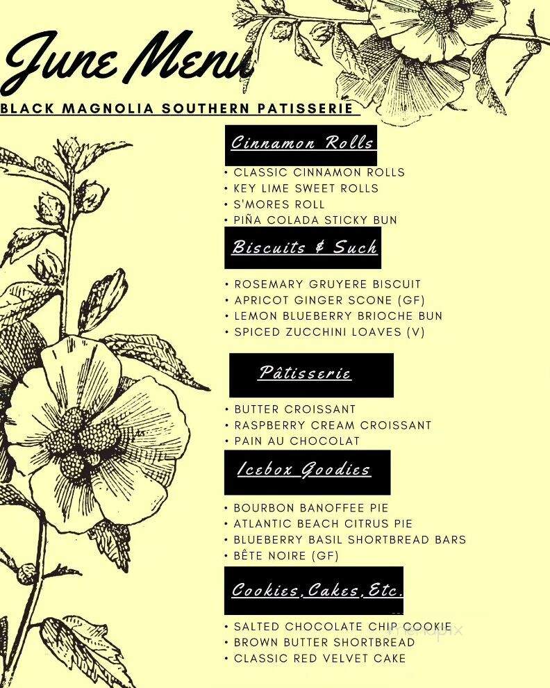 Black Magnolia Southern Patisserie - Greensboro, NC menu_pic