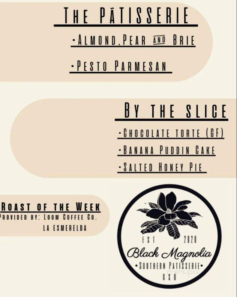 Black Magnolia Southern Patisserie - Greensboro, NC menu_pic