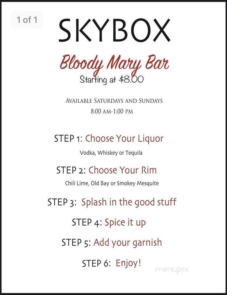 Skybox Sports Grill - Highland, MI menu_pic