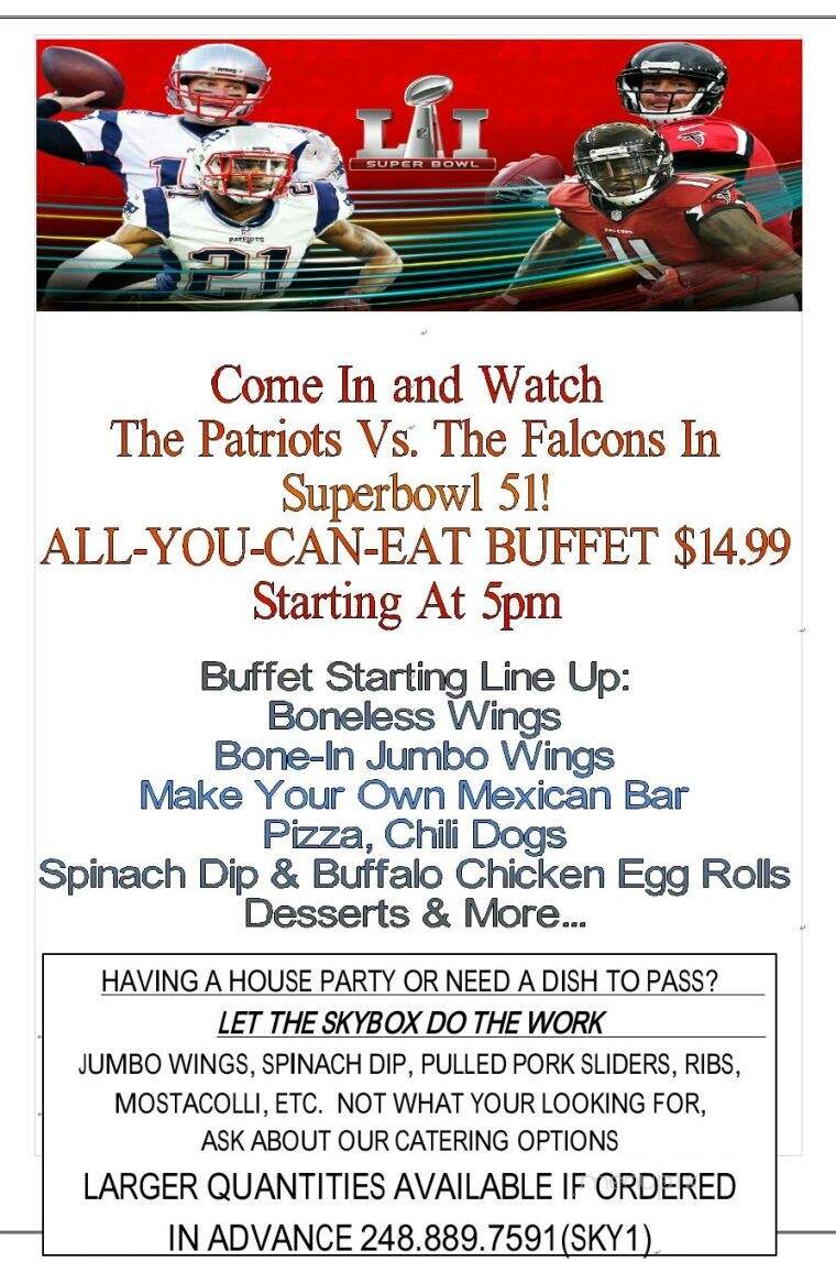 Skybox Sports Grill - Highland, MI menu_pic