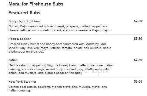 Firehouse Subs - Aiken, SC menu_pic