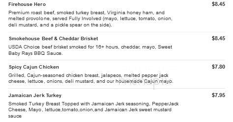 Firehouse Subs - Aiken, SC menu_pic