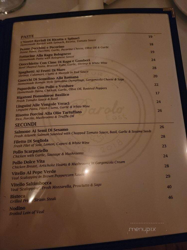Barolo East - New York, NY menu_pic