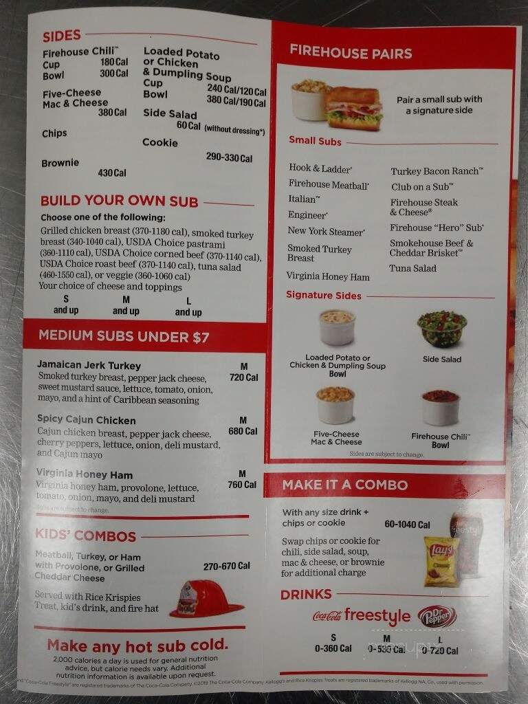 Firehouse Subs - Baxter, MN menu_pic
