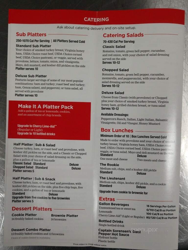 Firehouse Subs - Baxter, MN menu_pic