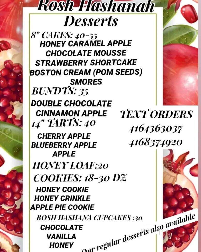 Surreal Sweets - Toronto, ON menu_pic