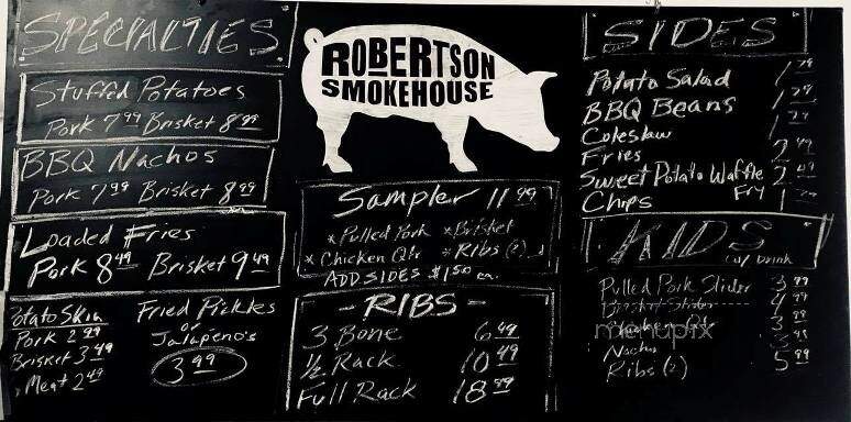 Robertson Smokehouse - Warren, AR menu_pic