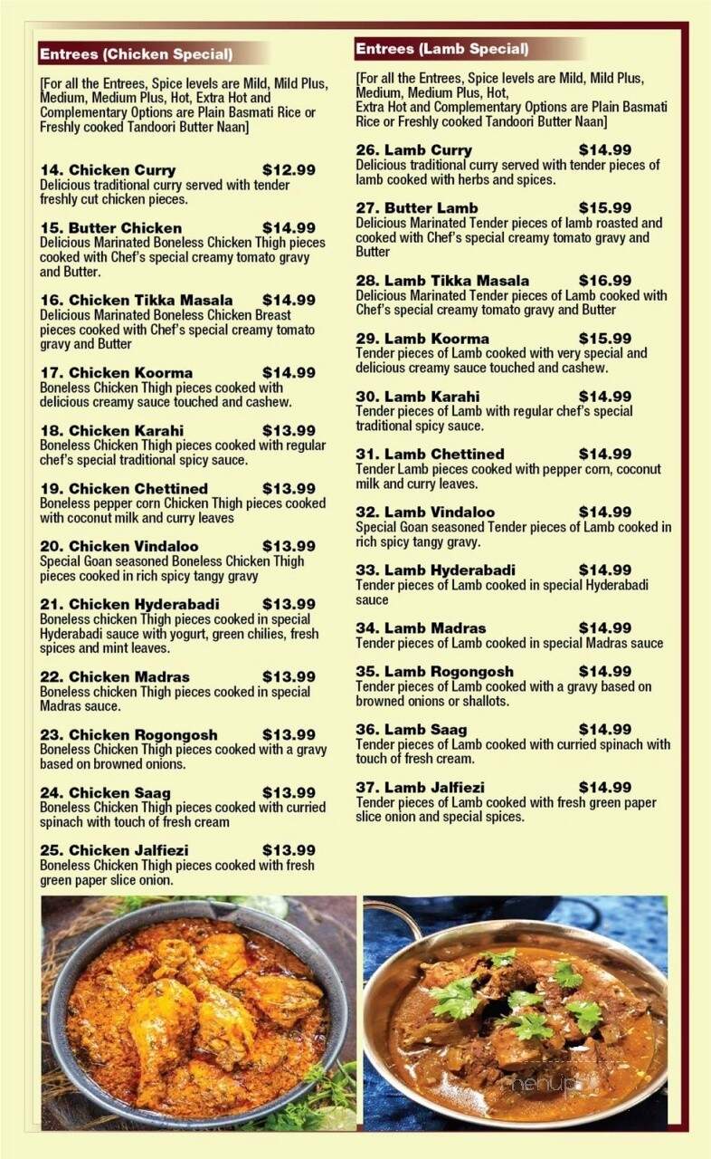 Spice Bowl Indian Grill and Eatery - St. Clair Shores, MI menu_pic