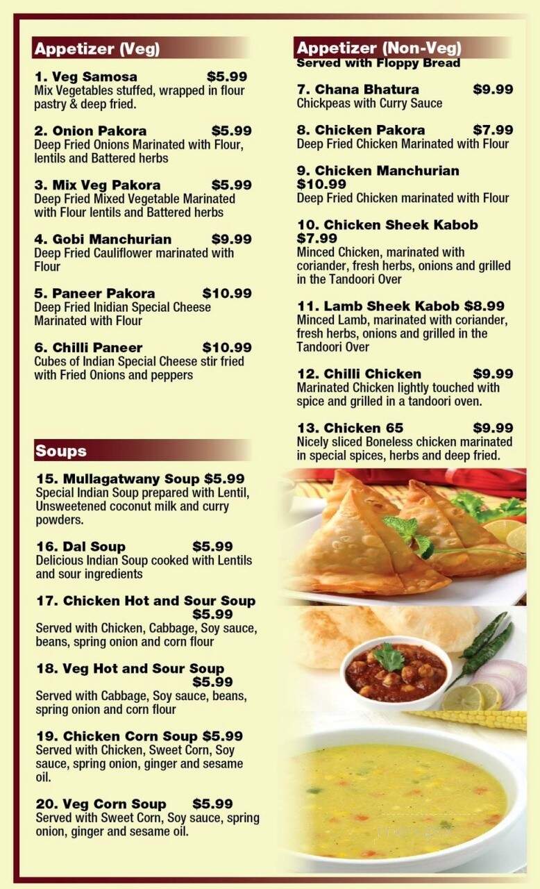Spice Bowl Indian Grill and Eatery - St. Clair Shores, MI menu_pic