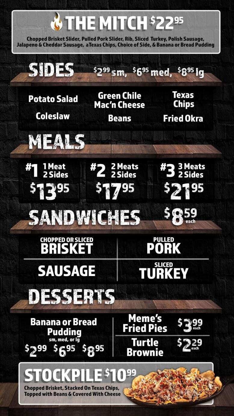 Mitch's Texas Style BBQ - Amarillo, TX menu_pic