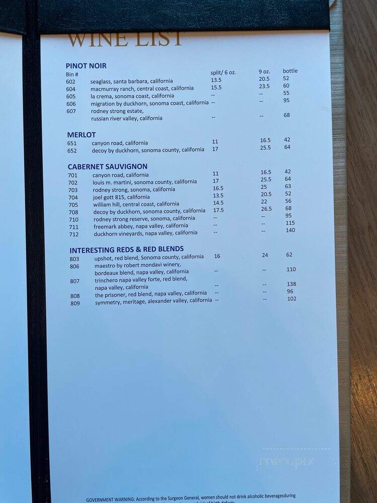 Great Room - Anchorage, AK menu_pic