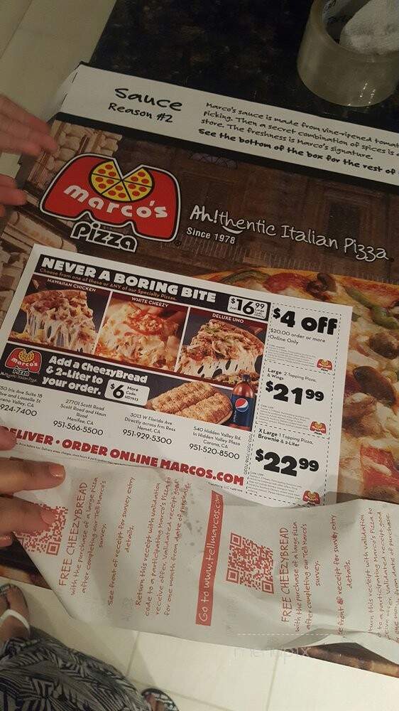 Marco's Pizza - Hemet, CA menu_pic