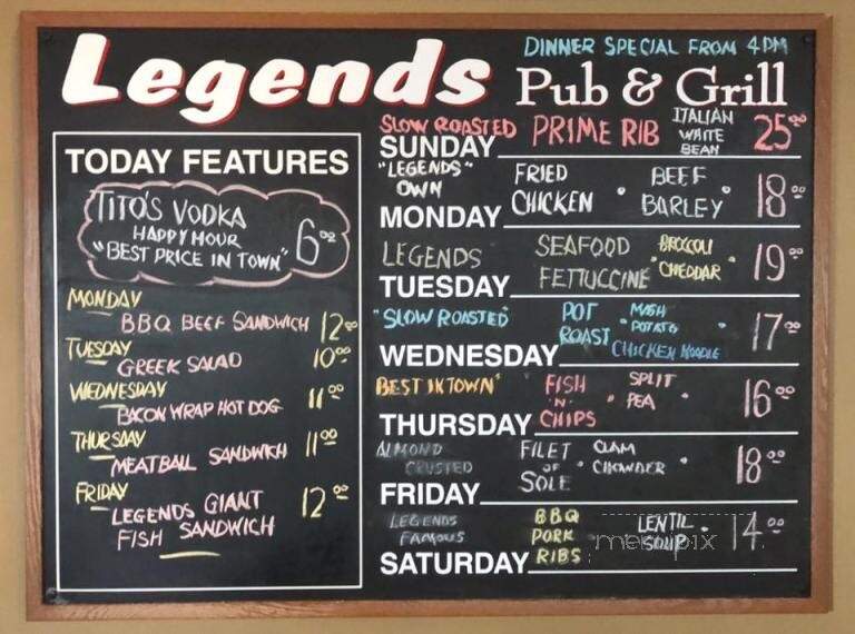 Legends and Icons - Palm Desert, CA menu_pic