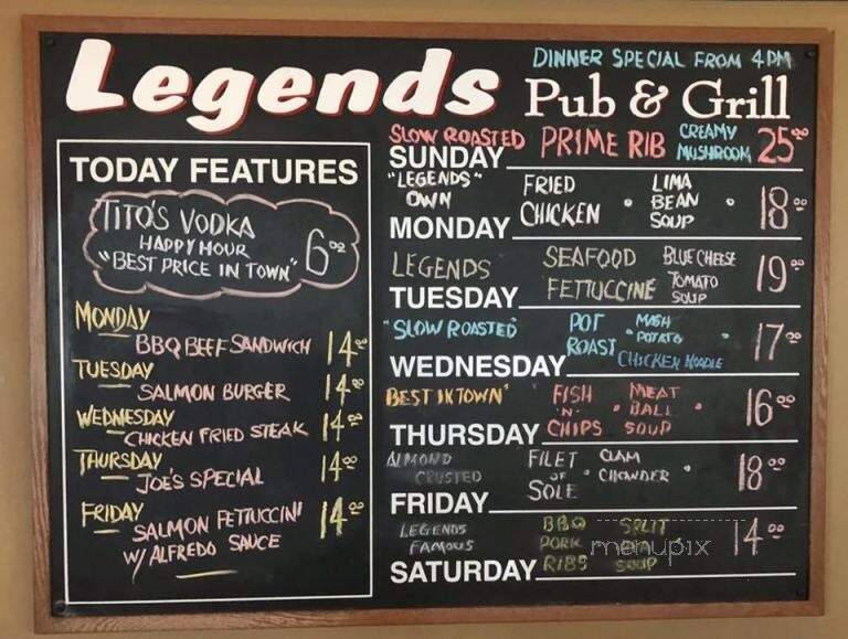 Legends and Icons - Palm Desert, CA menu_pic