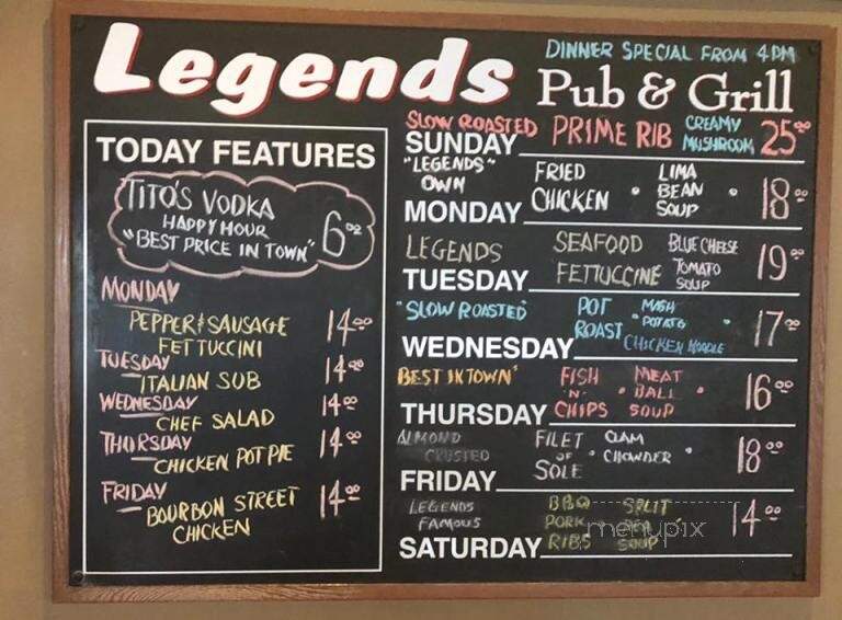 Legends and Icons - Palm Desert, CA menu_pic