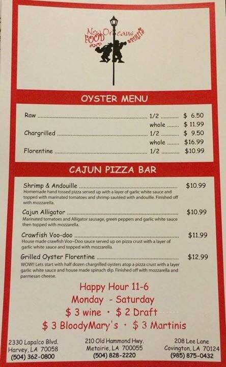New Orleans Food & Spirits - Harvey, LA menu_pic