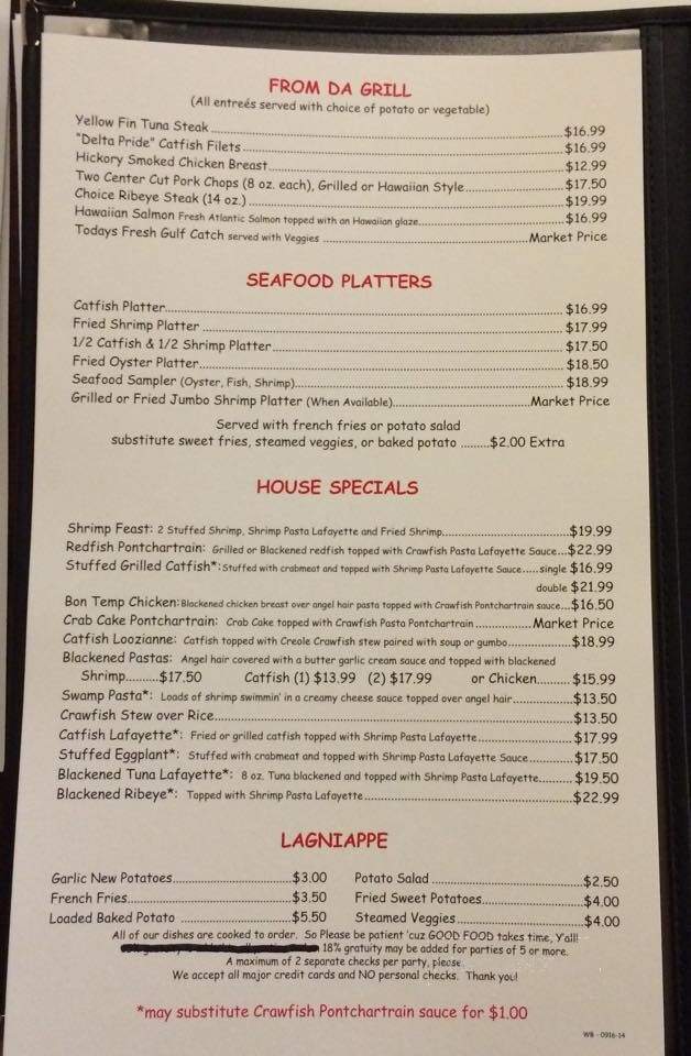 New Orleans Food & Spirits - Harvey, LA menu_pic