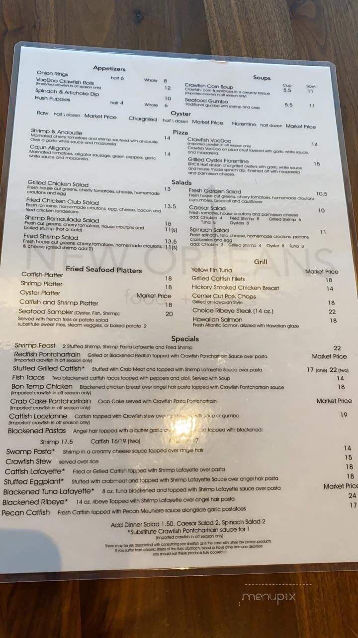 New Orleans Food & Spirits - Harvey, LA menu_pic