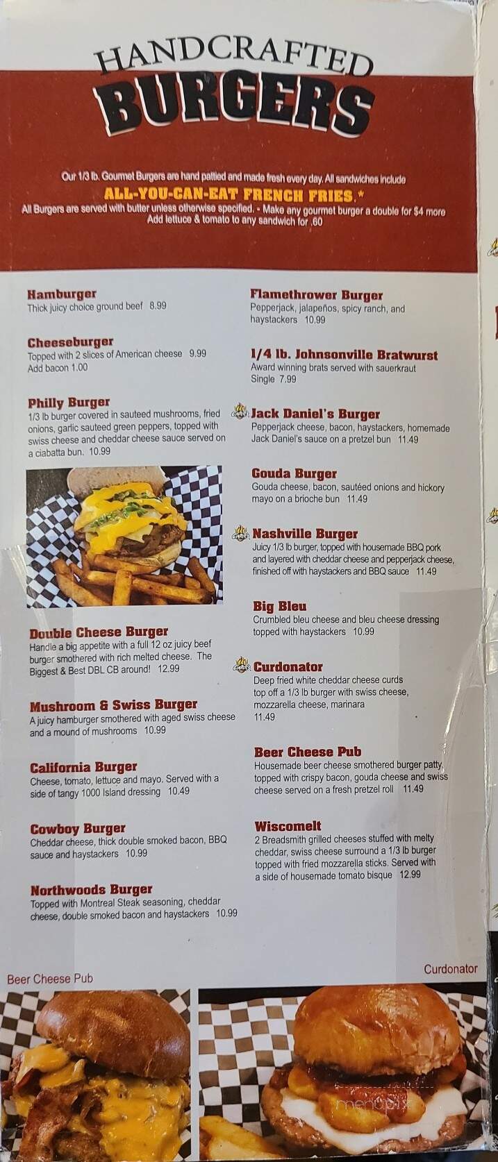 Cinder's Charcoal Grill - Oshkosh, WI menu_pic