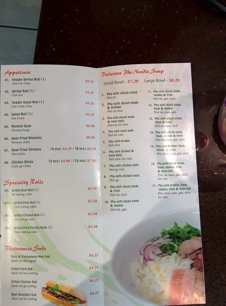 Delicious Pho - Coquitlam, BC menu_pic