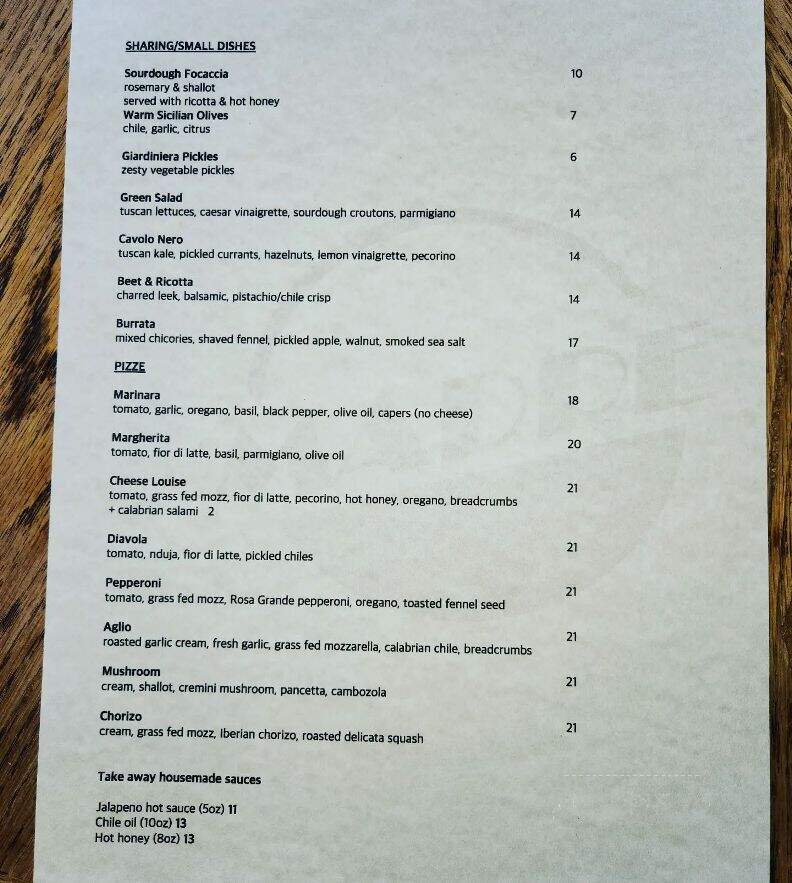 Pizzeria Madre - London, ON menu_pic