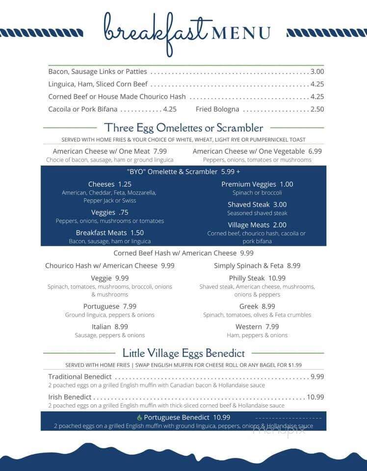 The Little Village Cafe - Fairhaven, MA menu_pic