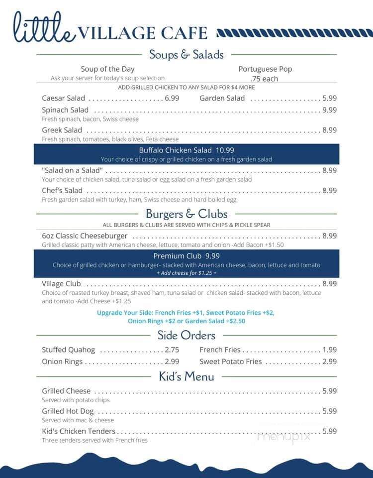 The Little Village Cafe - Fairhaven, MA menu_pic