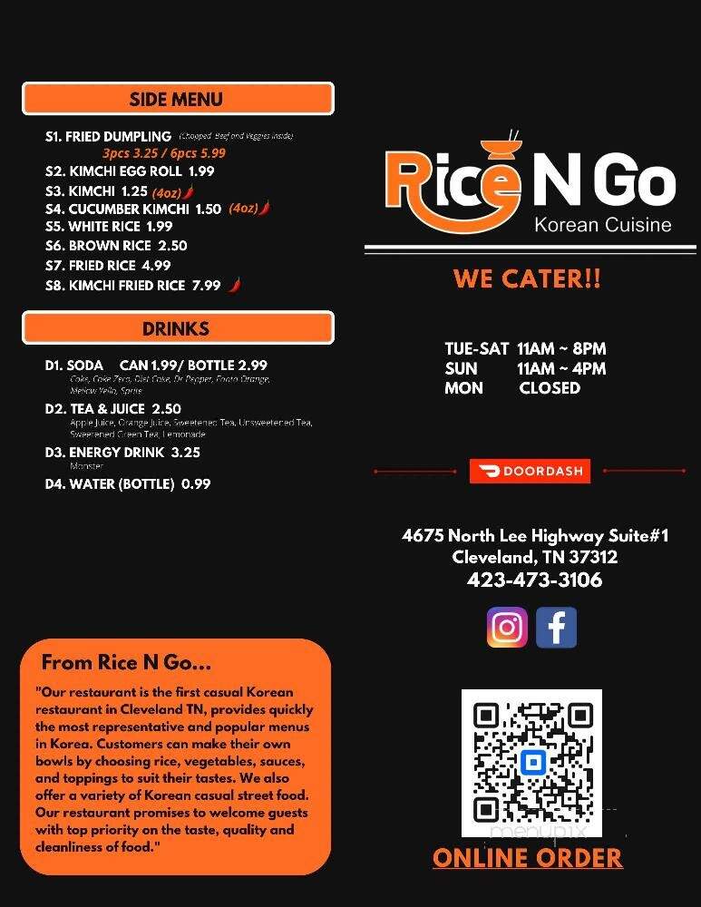 Rice N Go - Cleveland, TN menu_pic