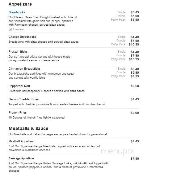 De Felice Brothers Pizza - Saint Clairsville, OH menu_pic