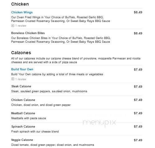 De Felice Brothers Pizza - Saint Clairsville, OH menu_pic
