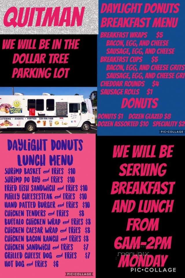 Daylight Donuts - Valdosta, GA menu_pic