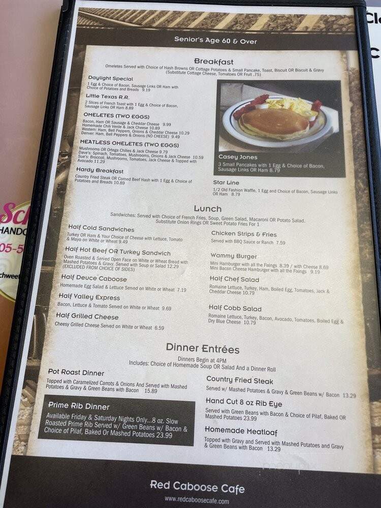 The Red Caboose Cafe - Clovis, CA menu_pic