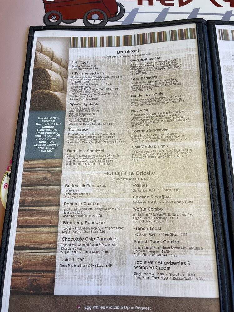 The Red Caboose Cafe - Clovis, CA menu_pic