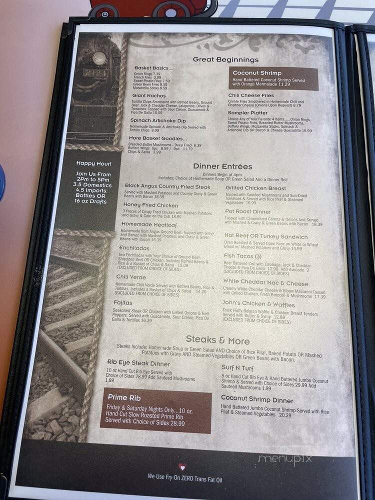 The Red Caboose Cafe - Clovis, CA menu_pic