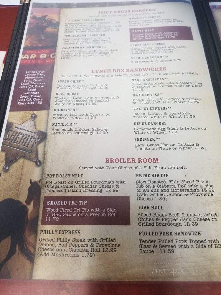 The Red Caboose Cafe - Clovis, CA menu_pic