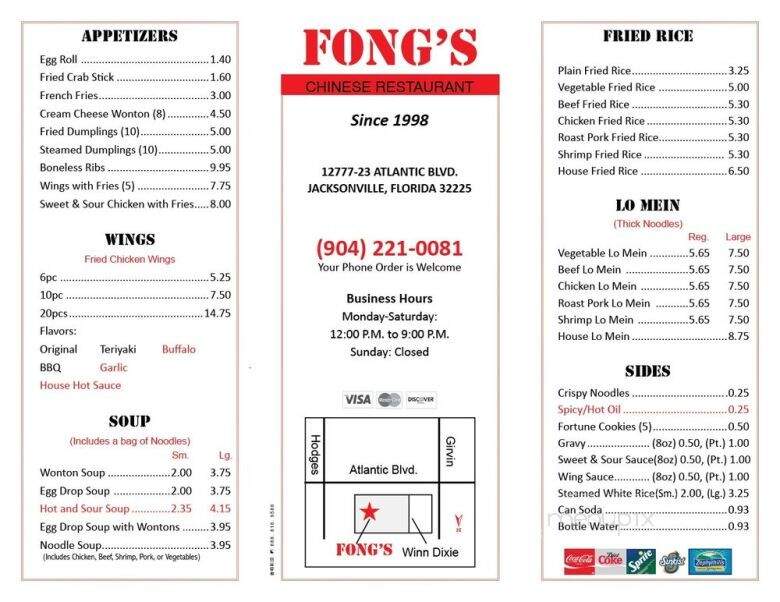 Fong's Chinese Restaurant - Jacksonville, FL